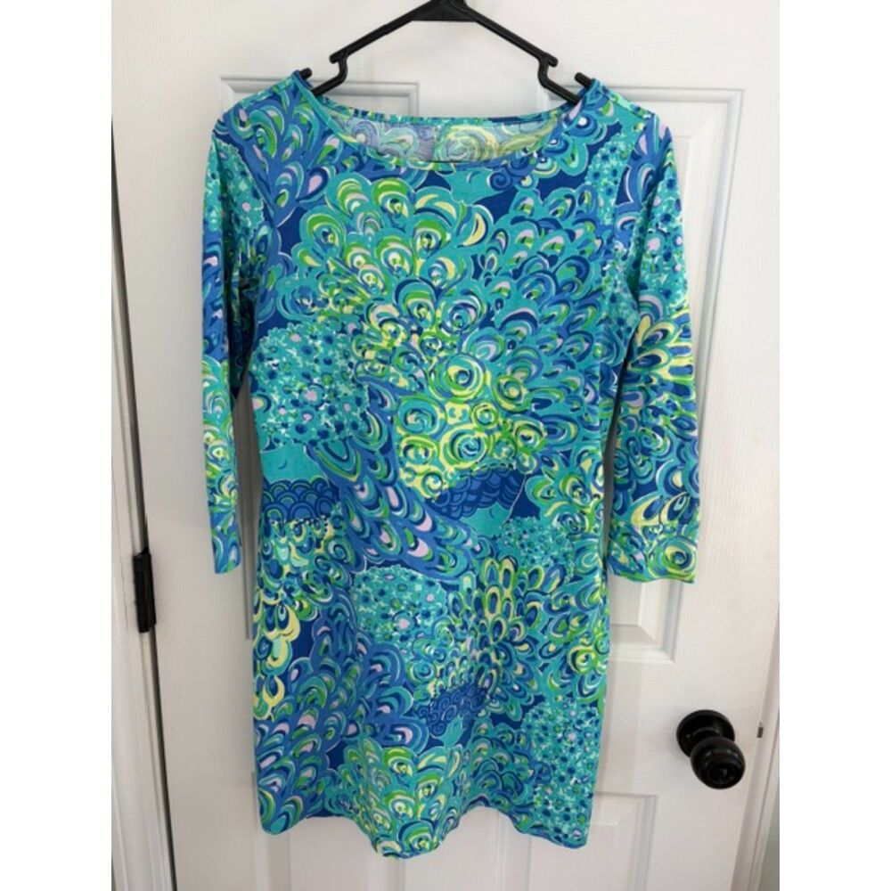 Lilly Pulitzer Marlowe Dress XS Lilly's Lagoon Blue Green Preppy
